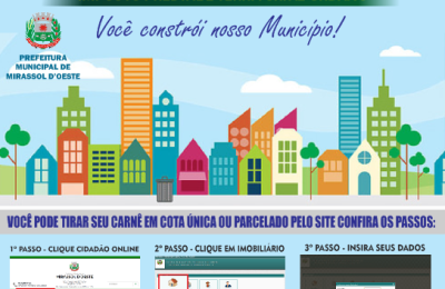 Os carn&ecirc;s de IPTU j&aacute; est&atilde;o sendo entregues e primeira parcela vence no dia 31/07/2018