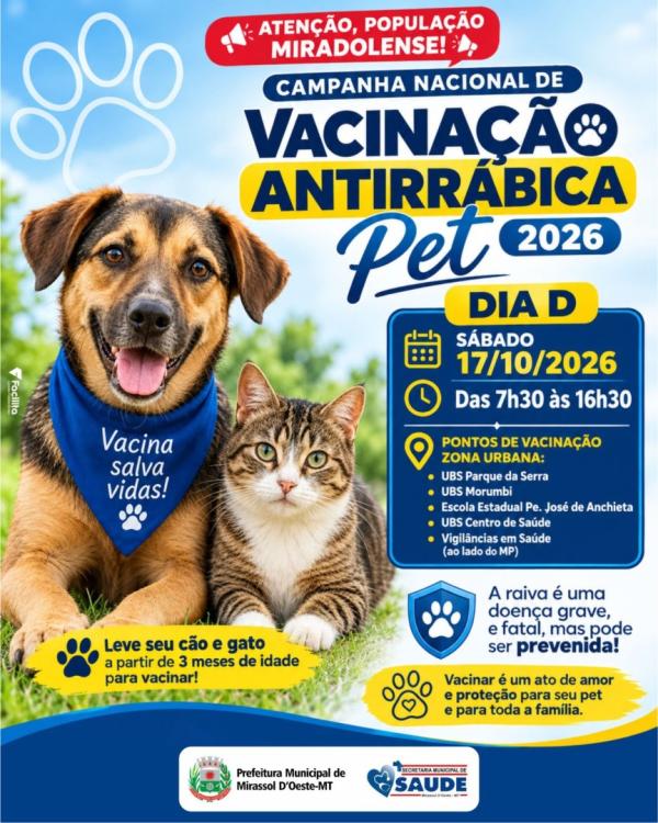 Campanha Nacional de Vacina&ccedil;&atilde;o Antirr&aacute;bica!