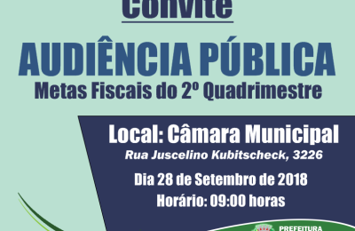 Relat&oacute;rio de gest&atilde;o fiscal ser&aacute; apresentado em audi&ecirc;ncia p&uacute;blica na C&acirc;mara Municipal