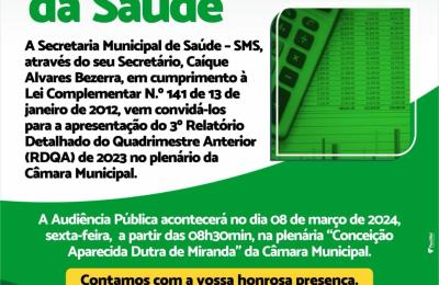 AUDI&Ecirc;NCIA P&Uacute;BLICA DA SA&Uacute;DE