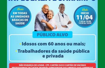 VACINA&Ccedil;&Atilde;O CONTRA INFLUENZA E SARAMPO!