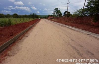 Constru&ccedil;&atilde;o de sarjeta e meio fio Rua 10 do Distrito do Sonho Azul.