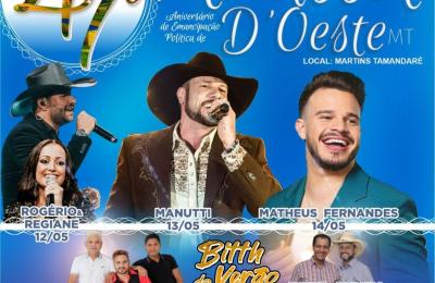 47&deg; Anivers&aacute;rio de Emancipa&ccedil;&atilde;o Pol&iacute;tica de Mirassol d'Oeste - MT.