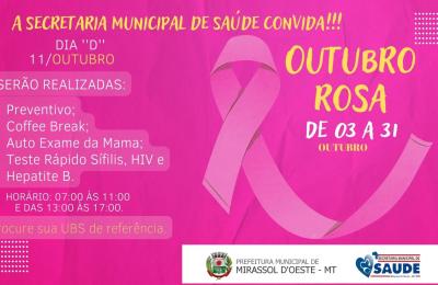 OUTUBRO ROSA DE 03 a 31!!!