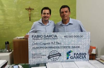 Deputado Fabio Garcia entrega Emenda Parlamentar no valor de 150 mil ao prefeito de Mirassol D Oeste