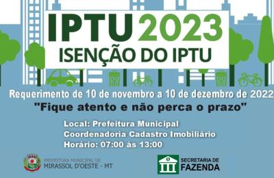 ISEN&Ccedil;&Atilde;O DO IPTU 2023