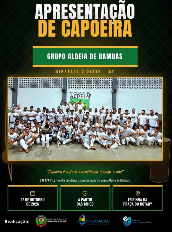 Grupo Aldeia de Bambas apresentou capoeira na Pra&ccedil;a do Rotary