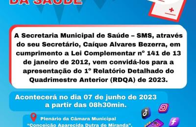 1&ordm; Relat&oacute;rio Detalhado do Quadrimestre Anterior (RDQA) de 2023!