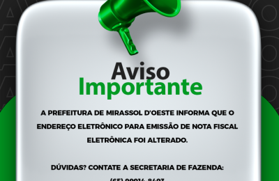 COMUNICADO - ALTERA&Ccedil;&Atilde;O DE SITE PARA EMISS&Atilde;O DE NOTA FISCAL
