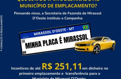 Campanha Minha PLACA &Eacute; MIRASSOL!