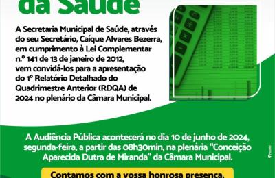 AUDI&Ecirc;NCIA P&Uacute;BLICA DA SA&Uacute;DE