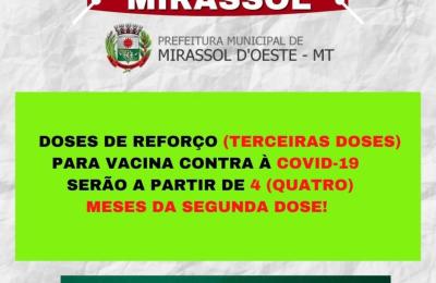 DOSES DE REFOR&Ccedil;O (TERCEIRAS DOSES) PARA VACINA CONTRA &Agrave; COVID-19