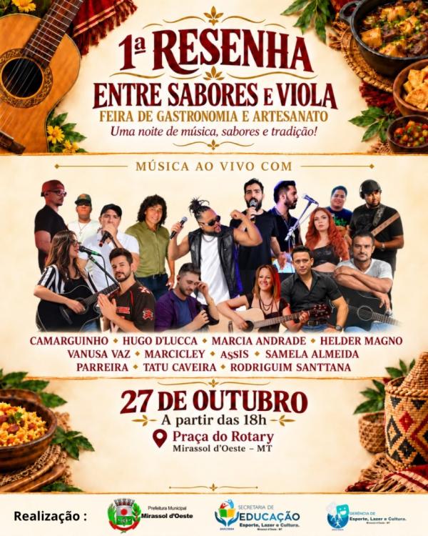 Mirassol d&rsquo;Oeste realiza a 1&ordf; Resenha Entre Sabores e Viola