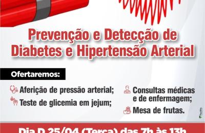 PREVEN&Ccedil;&Atilde;O DETEC&Ccedil;&Atilde;O DE DIABETES E HIPERTENS&Atilde;O ARTERIAL!