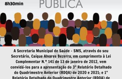 AUDI&Ecirc;NCIA P&Uacute;BLICA- SA&Uacute;DE!