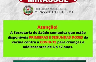 ATEN&Ccedil;&Atilde;O,  PRIMEIRAS E SEGUNDAS DOSES 6 A 17 ANOS.