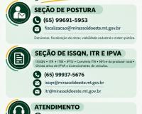 Prefeitura de Mirassol d&rsquo;Oeste divulga canais de atendimento da Coordenadoria de Fiscaliza&ccedil;&atilde;o