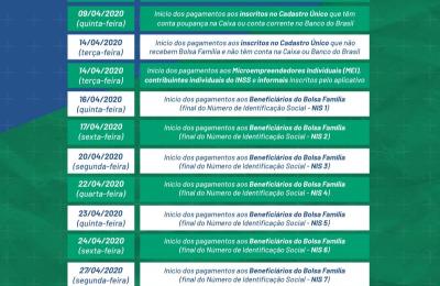 Confira aqui o calend&aacute;rio de pagamento do Aux&iacute;lio Emergencial do governo federal
