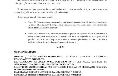 RELAT&Oacute;RIO GERAL DE ATIVIDADES DA SECRETARIA DE DESENVOLVIMENTO SUSTENT&Aacute;VEL DE MIRASSOL D'OESTE-MT, PERIODO DE 04 DE JANEIRO A 31 DE DEZEMBRO DE 2021.
