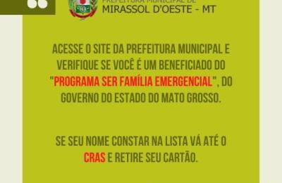 ATEN&Ccedil;&Atilde;O- PROGRAMA SER FAM&Iacute;LIA EMERGENCIAL