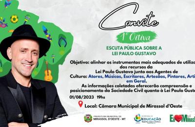 ESCUTA P&Uacute;BLICA SOBRE A LEI PAULO GUSTAVO!