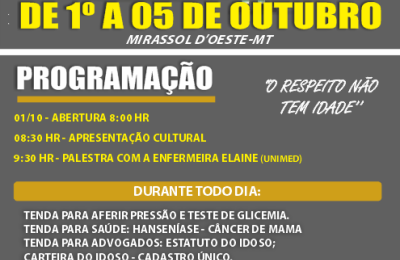 Semana do Idoso tem palestras e atividades para a terceira idade em Mirassol D Oeste