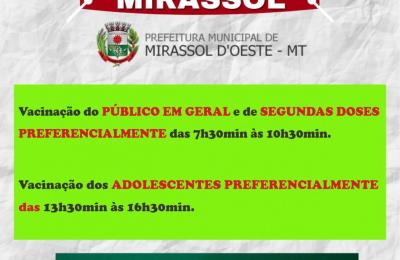 INFORMES SOBRE OS HOR&Aacute;RIOS DO CENTRO DE VACINA&Ccedil;&Atilde;O!!!