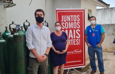 MINERVA FOODS DOA CERCA DE 47 RECARGAS DE OXIG&Ecirc;NIO AO HOSPITAL SAMUEL GREVE.