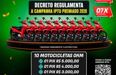 DECRETO REGULAMENTA A CAMPANHA IPTU PREMIADO 2026